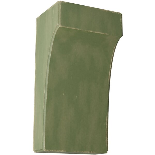 Ekena Millwork 5 1/4"W x 4"D x 10"H Clarksville Wood Vintage Decor Bracket, Restoration Green BKTWD05X04X10CVGR - main